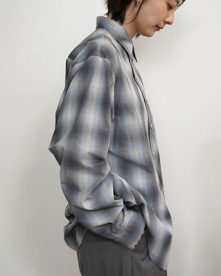 COTTON BROAD CHECK REGULAR COLLAR L/S SHIRT